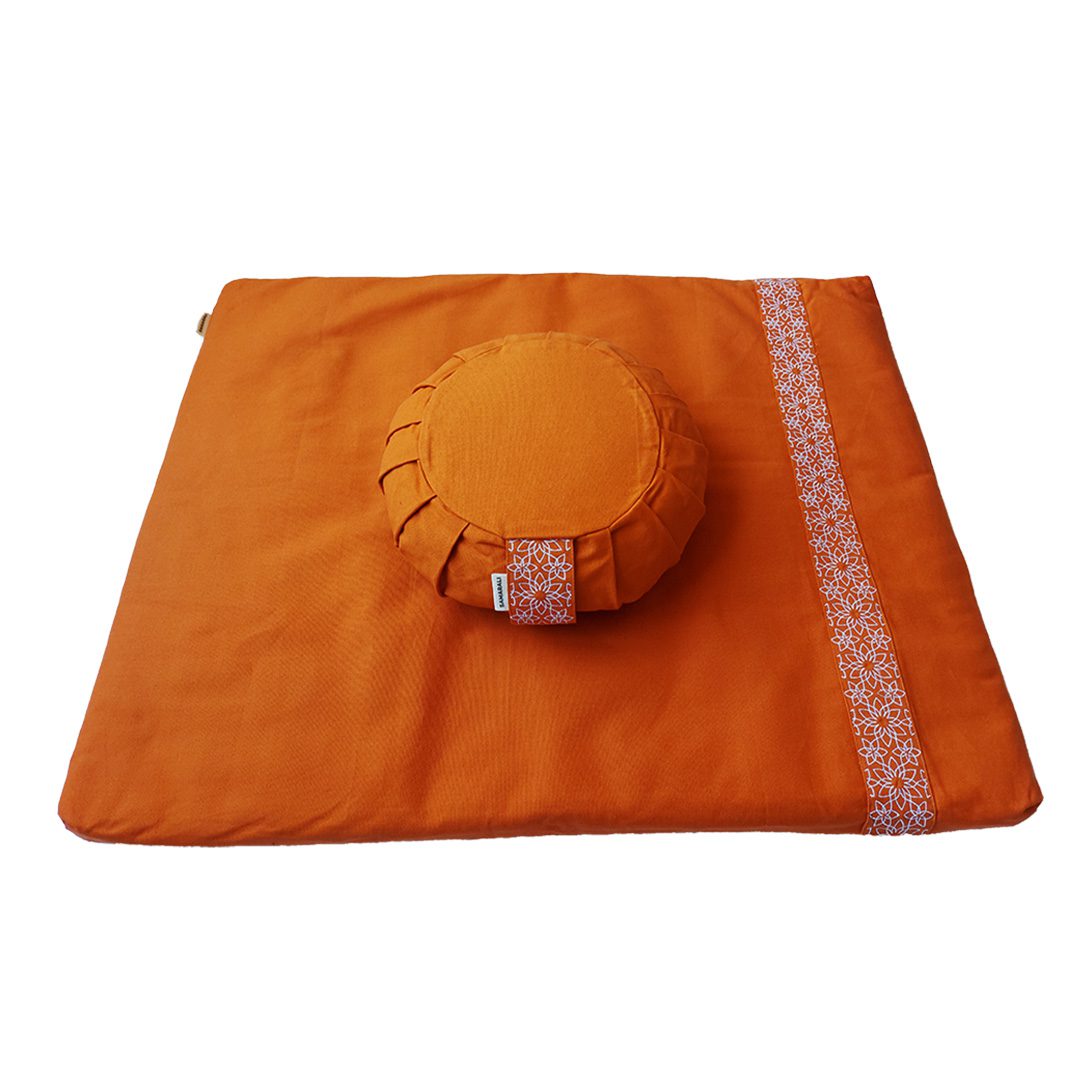 Meditation set with cushion zafu - Orange Top Merken Winkel